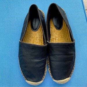 Rebecca Minkoff Gabi Size 10 Black Perforated Leather Espadrille Excellent Cond